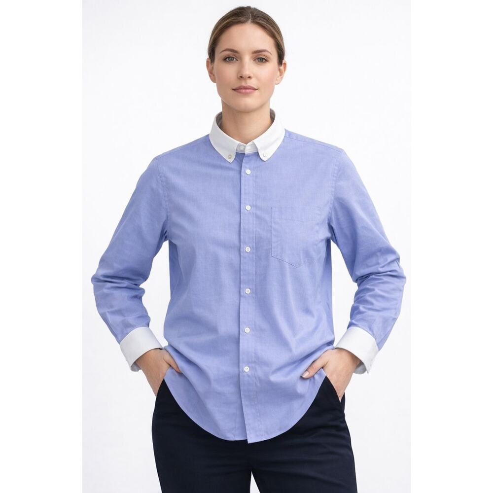 Coach 1941 Blue Classic Long Sleeve Tailored Button Down Oxford Shirts Size 14 - Picture 3 of 6